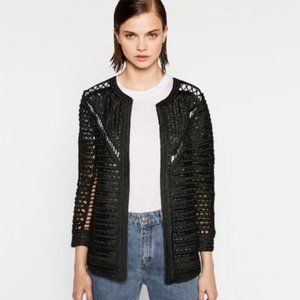 Zara Limited Edition Openwork Crochet Jacket Heavyweight Size Small Medi…